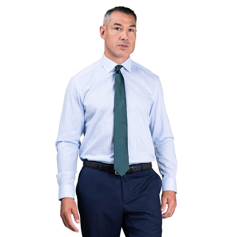 Rembrandt London Blue & White Textured Check Shirt image number 0